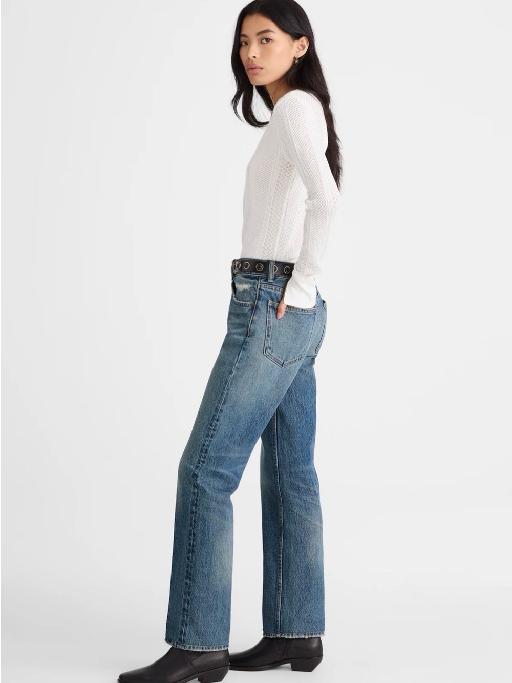 Madewell x Kaihara Selvedge Denim Dean Easy Straight Jean in Millington - Picture 3 of 10